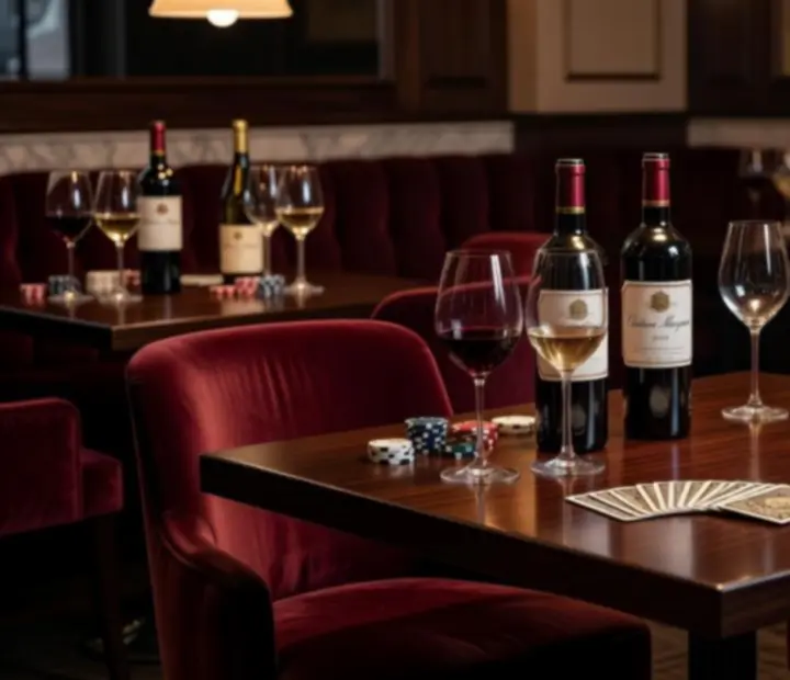 Degustacja win podczas eleganckiego wieczoru w restauracji z kasynowym klimatem